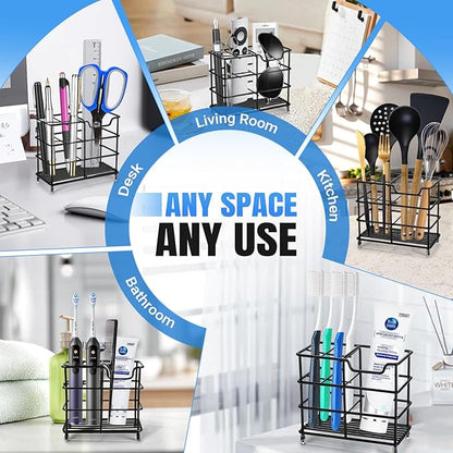 Toothbrush Holders for Bathrooms, Stainless Steel Toothbrush Holder for Kids and Adults, Electric Toothbrush and Toothpaste Holder, Rustproof Bathroom Accessories Organizer