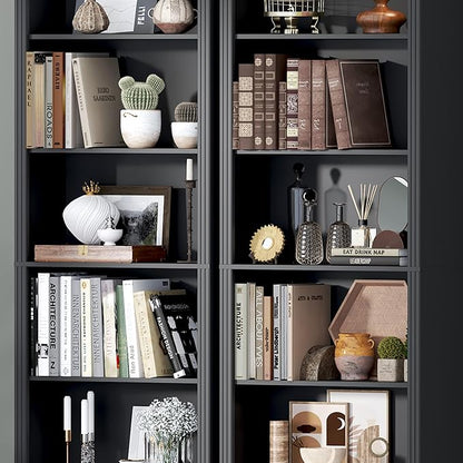 BORNOON 75" Tall Bookshelf, 6-Tier Floor Standing Bookcase with Adjustable Shelves, 24" Wide Open Storage Shelf, Modern Display Organizer for Home Office, Living Room, Bedroom, Study