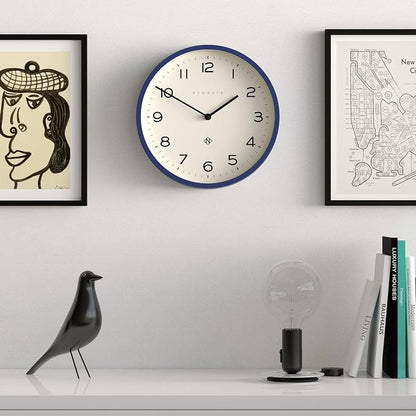 NEWGATE® Number Four Echo wall Clock | Modern Round Clock | 30cm | Midnight Blue | Easy to Read Numbers | Ideal for Kitchen, Living Room or Office