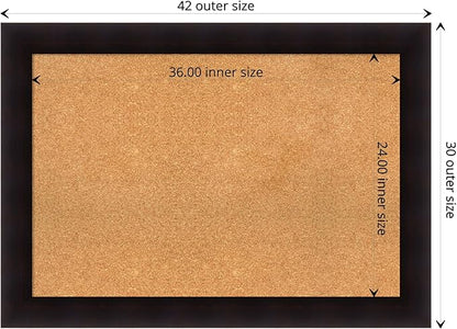 Amanti Art Natural Cork Board for Wall, 30x42 Vision Board with Brown Wood Frame, Large Corkboard Office Decor for Home Organization, Rustic Farmhouse Corkboard Pinboard to display items for home
