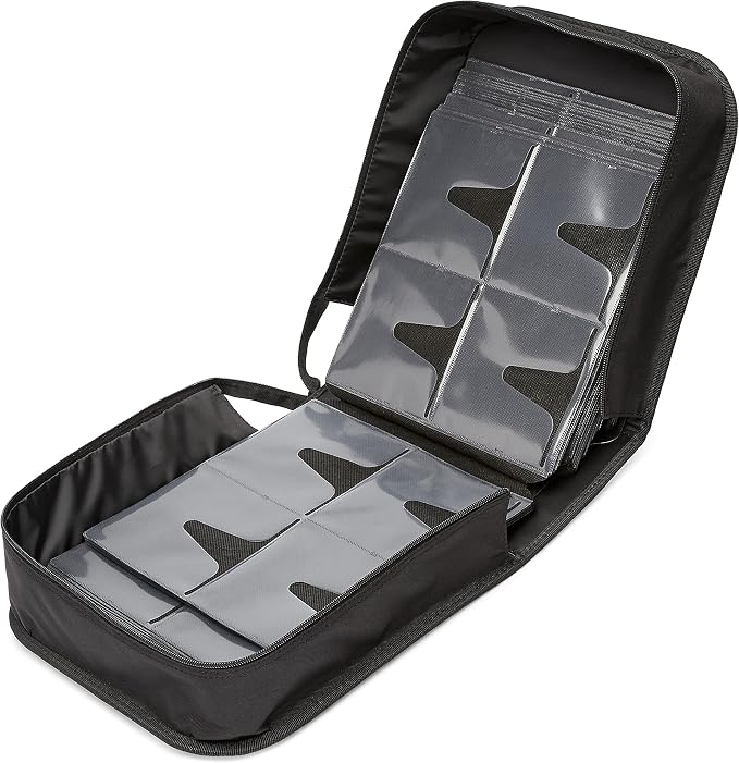 Amazon Basics Polyester CD/DVD Portable Storage Binder,400-capacity,Black,(Pack of 3)