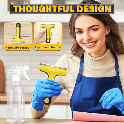 DIYSELF 1 Pack Razor Blade Scraper with 10 Extra Razor Blades, Scraper Tool, Glass Scraper for Cleaning, Glass Stove Top Scraper, Window Scraper, Paint, Cooktop, Oven Scraper, Razor Scraper Tool