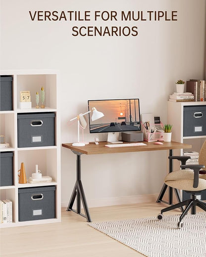 2 Pack File Storage Organizer, Filing Box, Portable File Box with Lid, Fit for Letter/Legal File Folder Storage, Document Organizer, Dark-gray