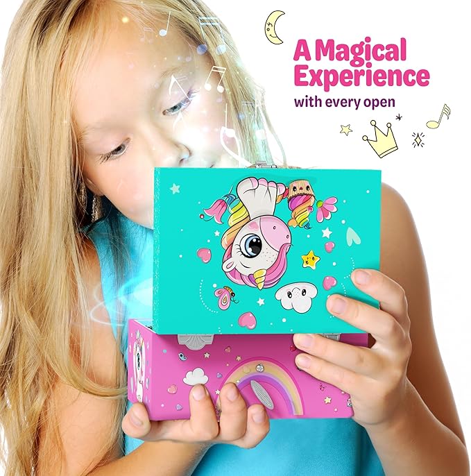 Lark & Loop Musical Jewelry Box for Kids - Unicorn Gifts