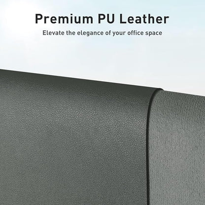 Aothia Faux Leather Desk Mat - Non-Slip PU Leather Desk Blotter, Waterproof Writing Surface, Large Desk Pad for Office & Home (Jungle Green, 55" x 17")