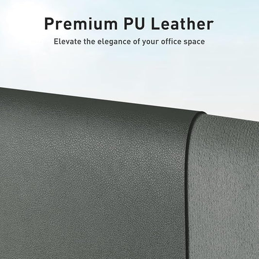Aothia Faux Leather Desk Mat - Non-Slip PU Leather Desk Blotter, Waterproof Writing Surface, Large Desk Pad for Office & Home (Jungle Green, 55" x 17")