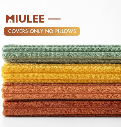 MIULEE Decorative Throw Pillow Covers 16x16 Inch Set of 4, Vibrant Cushion Covers Vintage Retro Home Decor, Mix and Match Color Clash Design for Sofa Couch Bed Living Room Yellow Rust Green