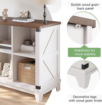 EnHomee 8 Cube Storage Organizer, Cube Organizer with Storage, Book Shelf for Bedroom and Home Office,White,Wood