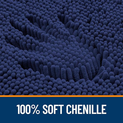 OLANLY Large Bathroom Rugs 59x35, Soft Absorbent Chenille Bath Rugs, Rubber Backing Quick Dry, Machine Washable Bath Mats for Bathroom Floor, Tub and Shower, Home Decor Accessories, Twilight Sapphire