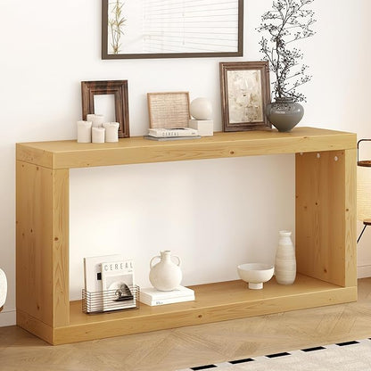 Modern Minimalist Entryway Console Table 59.6-Inch Long Entry Sofa Table with Living Room Entrance Hallway Furniture, Natural