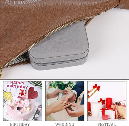 KElofoN Travel jewelry case Travel jewelry box Travel Jewelry Organizer Small Jewelry Organizer Box Gift for Girls Women with Mirror(Grey)