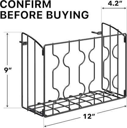 Simple Houseware Wall Door Mount Kitchen Wrap Organizer Rack, Black