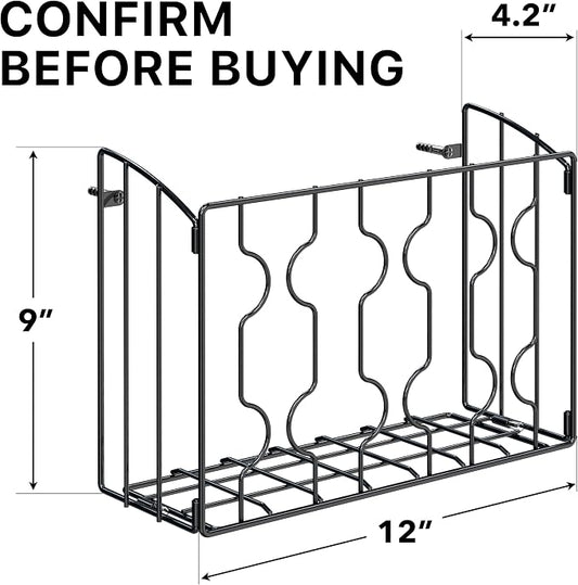 Simple Houseware Wall Door Mount Kitchen Wrap Organizer Rack, Black