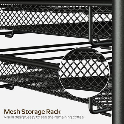 YATINEY Coffee Pod Drawer Holder, 70 Capacity Coffee Capsule Storage Organizer, 2-Tier Coffee Pod Drawer for K Cup, for Home Kitchen, Greige KH28BG