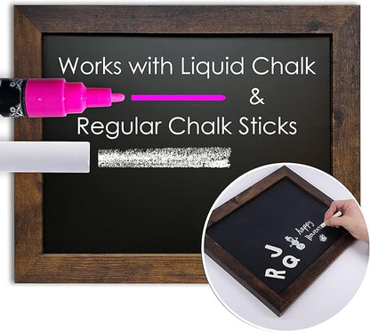 Loddie Doddie Magnetic Chalkboard - 11 x 14 in, Rustic Frame - Easy-to-Erase, Stain-Resistant Chalkboard Calendar for Wall - Magnetic Bulletin Board for Photos & Crafts - Kitchen & Office Menu Board