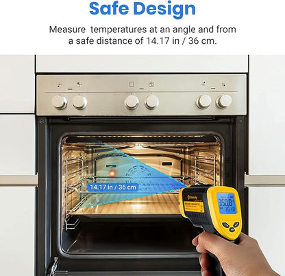 Etekcity Infrared Thermometer Laser Temperature Gun 1080, -58°F~ 1130°F for Meat Food Candy Pizza Oven, Heat Gun for Cooking, Kitchen, Fridge, Reptile, BBQ, HAVC, Adjustable Emissivity & Max Measure