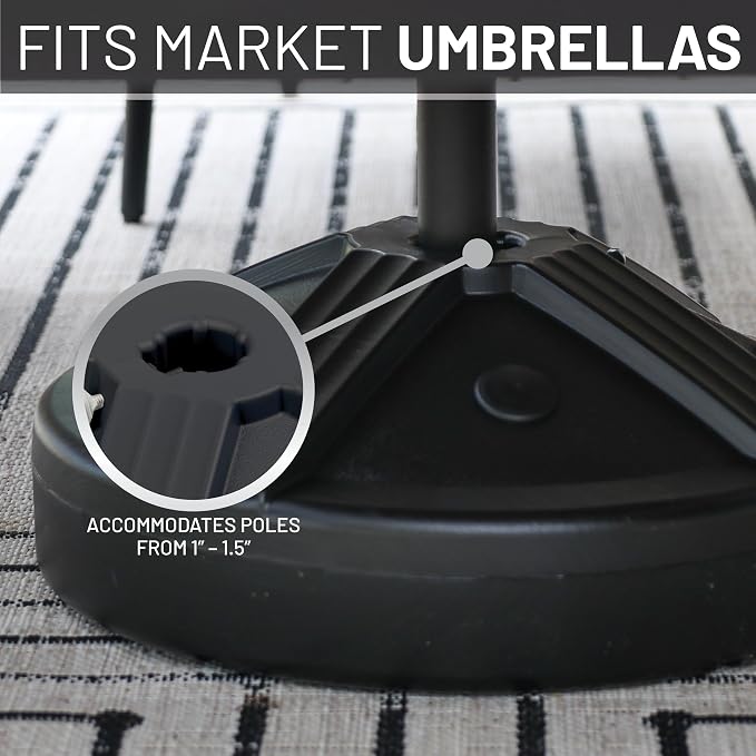 US Weight Durable 50 Pound Fillable Umbrella Base Designed to be Used with a Patio Table
