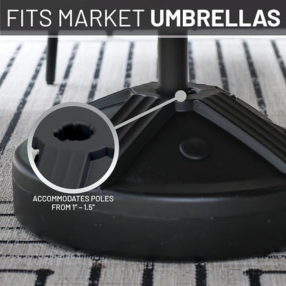 US Weight Durable 50 Pound Fillable Umbrella Base Designed to be Used with a Patio Table