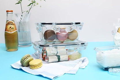 Airtight Food Storage Container with Lid(21.5 oz, 3 Removable Boxes) - Tritan 100% | BPA-Free | Candy and Nuts Organizer| Fruits, Vegetables, Snacks | Travel, Party and Picnic | Meal Prep| Lunch box