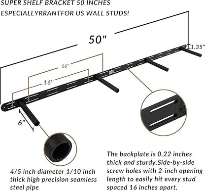 Walnut Floating Shelves 60 Inch Long 8-in Deep Set of 2, High End Real Solid Wood Floating Shelves for Wall,Suitable for Kitchen and Coffee Bar, with Sturdy Hidden Bracket