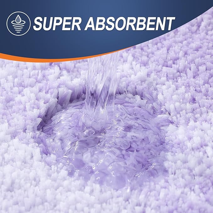 OLANLY Bathroom Runner Rugs Mat 44x24, Extra Soft Absorbent Microfiber Bath Rug, Rubber Backing, Quick Dry, Washable Long Bath Mats for Bathroom, Tub and Shower, Home Decor Accessories, Light Purple