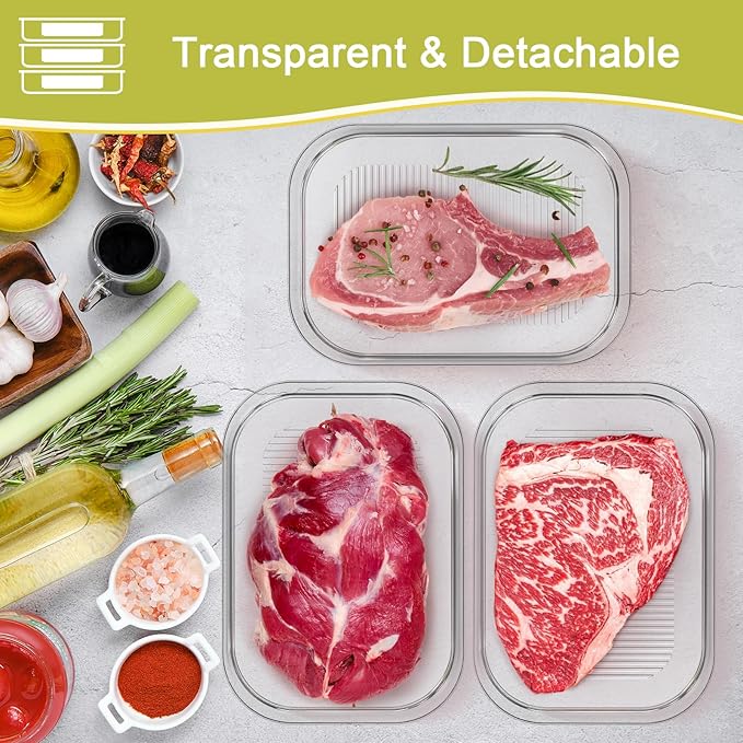 5 Pcs Deli Meat Container for Fridge, Stackable Bacon Lunch Meat Container for Refrigerator, Food Storage Boxes with 5 Lids for Cold Cuts, Cheese, LunchMeat, Salami, Meal Prep Containers, BPA Free