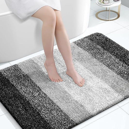 OLANLY Large Bathroom Rugs Mat 44x32, Extra Soft Absorbent Microfiber Bath Rugs, Rubber Backing, Quick Dry, Machine Washable Bath Mats for Bathroom Floor, Tub and Shower, Home Decor Accessories, Black