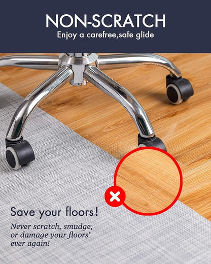 Baroyal Office Chair Mat for Hardwood Floor Under Desk Computer Rolling Chair Mat for Wood/Tile Floor Non-Slip Heavy Duty Desk Rug PVC Plastic Hard Floor Protector 48" x 60" (Mist)