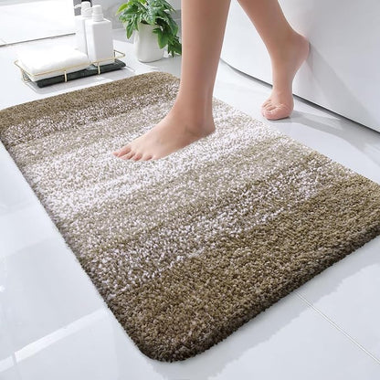 OLANLY Small Bathroom Rugs Mat 24x16, Extra Soft Absorbent Microfiber Bath Rugs, Rubber Backing, Quick Dry, Machine Washable Bath Mat for Bathroom Floor, Tub and Shower, Home Decor Accessories, Coffee