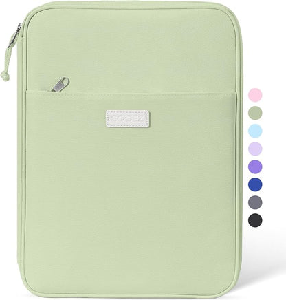 Sooez Zipper Binder Bag, 1 Inch Binders 3 Ring O-Ring, 5-Tab Dividers Expanding File Folder, 500-Sheet Capacity Three Ring Binder, Olive Green