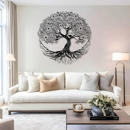 Yemwot Metal Tree of Life Wall Decor, Circle of Life Metal Tree Wall Art, Branch Art, Spiritual Decor, Modern Sculpture Decoration, Living Room Bedroom Decoration (Gold-Tree 5, 18"x 18"| 47x47cm)