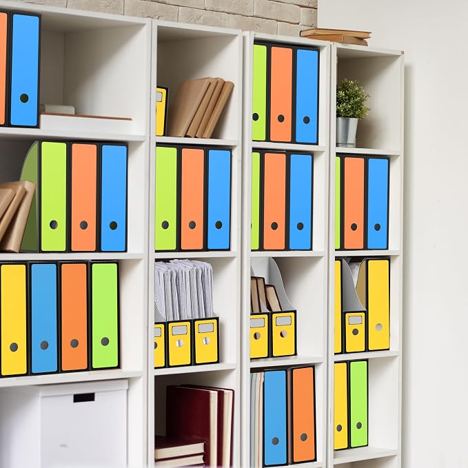 Simple Houseware 12-Pack Magazine File Holder Box, Foldable Cardboard Organizer with Label Slot, Multicolor