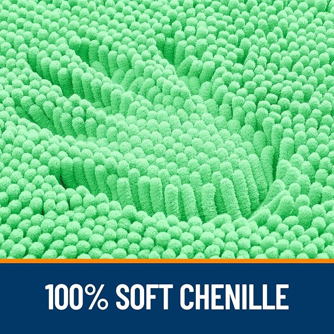 OLANLY Bathroom Runner Rugs 70x24, Soft Absorbent Chenille Bath Rugs, Rubber Backing Quick Dry, Machine Washable Long Bath Mats for Bathroom Floor, Tub and Shower, Home Decor Accessories, Mint Green