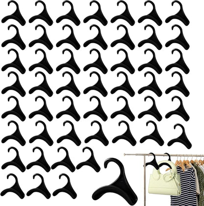 50 Pcs Bag Hanger,Purse Holder for Closet Black Backpack Hanger Hook for Closet Organizer Storage Purses Tote Bag Backpacks Handbags Satchels (Black)