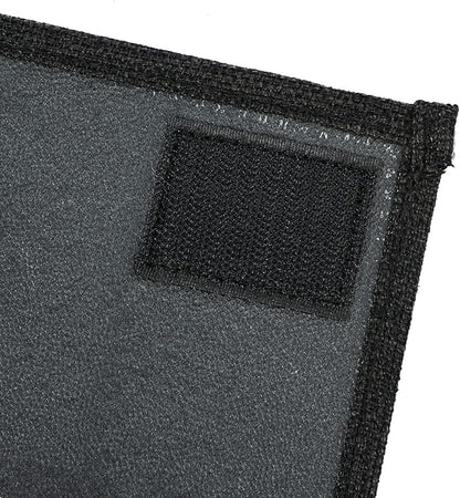 Zafit Linen 6 Pockets Bedside Caddy, Bedside Storage Organizer for Magazine, Remotes, Phone (Black)