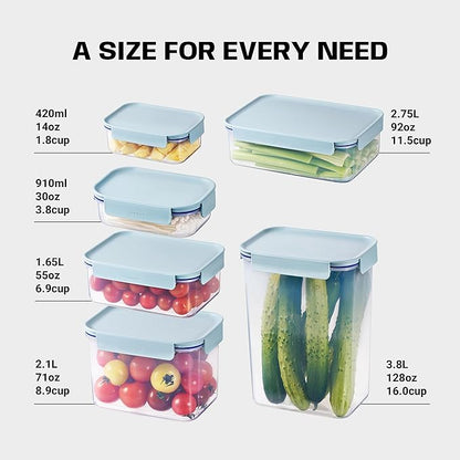 LocknLock HPL406 Classic-Plus Plastic Food Storage Container with Lid for Kitchen, Lunch, Meal Prep, and Leftovers, BPA-Free, Airtight, Leakproof, Microwave, Dishwasher, Freezer-Safe, 2.1L