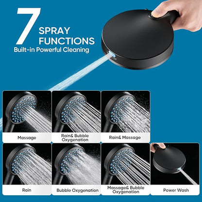 Cobbe Filtered Shower Head with Handheld, High Pressure 7-mode Showerhead with Filters for Hard Water - Remove Chlorine - Reduces Dry Itchy Skin, Patented Paddle Shift Design, Black