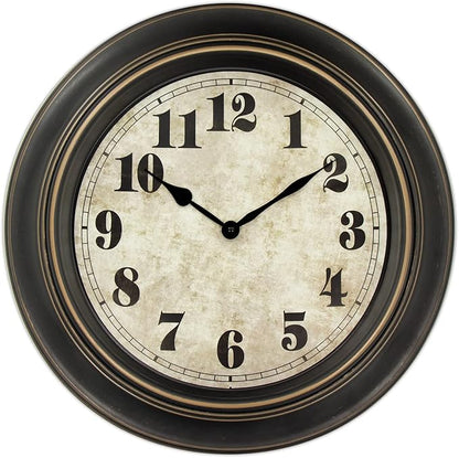 45MinST 18 Inches Retro Wall Clock, Silent Non Ticking Battery Operated Movement, Home/Wall Decor, Easy to Read, Decorate Bedroom/Living Room/Office