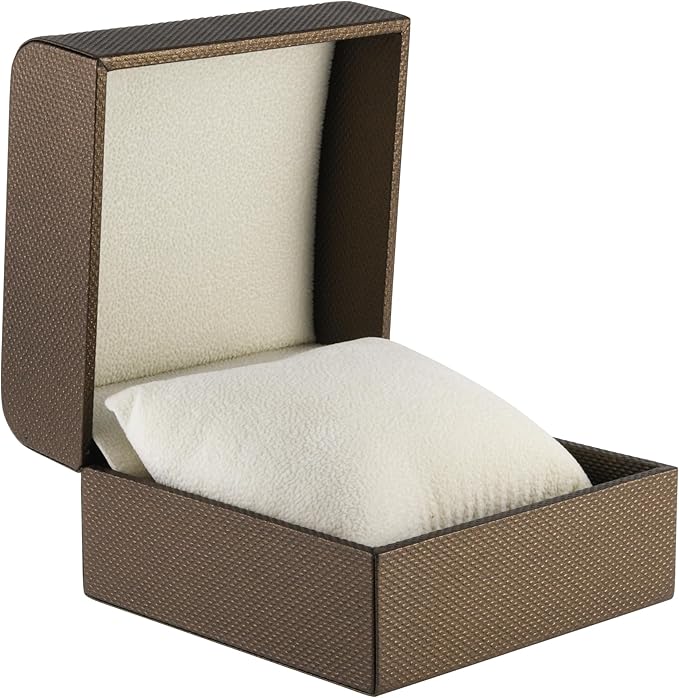Premium Weave Texture Pillow-Style Watch Box & Bangle Box for Men & Women - Soft Ivory Suede Interior Bracelet/Bangle & Watch Case - Ideal for Watch & Bracelet Jewelry Gift Box Display