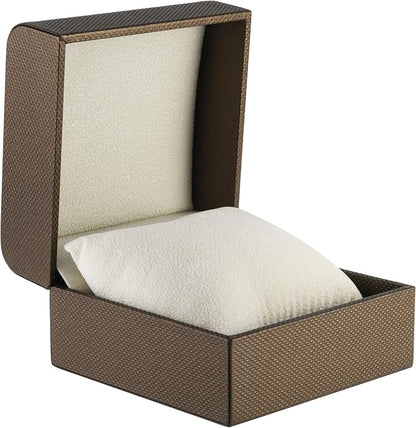 Premium Weave Texture Pillow-Style Watch Box & Bangle Box for Men & Women - Soft Ivory Suede Interior Bracelet/Bangle & Watch Case - Ideal for Watch & Bracelet Jewelry Gift Box Display
