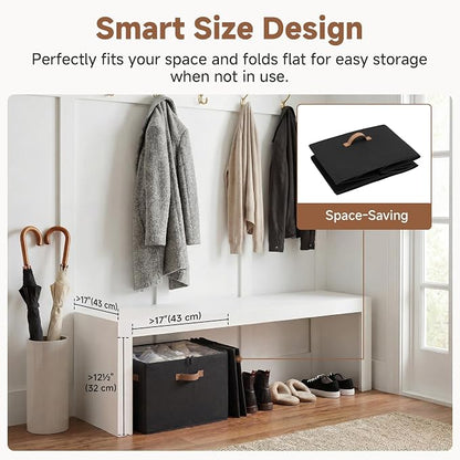 StorageWorks Shoe Organizer for Closet, Foldable Shoe Storage Box with Adjustable Dividers, Closet Shoe Organizer for Sneakers, Heels, Flats, Shoe Storage Bin Holds Up to 16-32 Pairs, Black