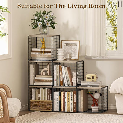 Dmevkic 2 Cube Small Bookcase,Bookshelf for Small Spaces Book Shelf,12.2 x 12.2 x 12.2, DIY Variable Stackable Cube Storage for Living Room,Office,Bedroom
