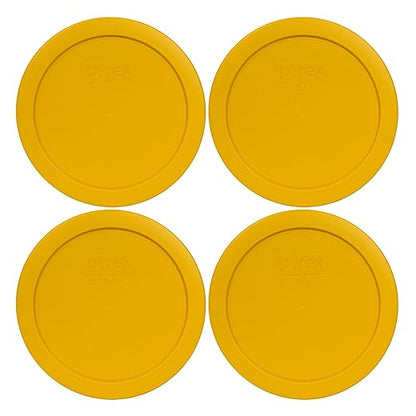 Pyrex 7201-PC 4-Cup Butter Yellow Food Storage Replacement Lid (4-Pack) - Made in USA