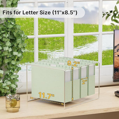 XINGIA Wheat Straw Plastic Hanging File Folders Letter Size,Heavy Duty 2 Inch Expansion,12 Pack Extra Capacity Hang Folders for Filing Cabinet,File Organizer with Insertable Tabs(Morandi Green)