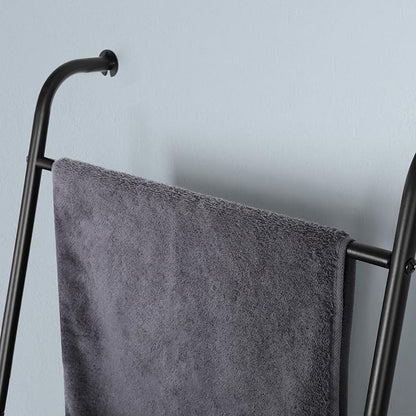 Blanket Ladder Black Towel Ladder for Bathroom Metal Blanket Rack for Living Room