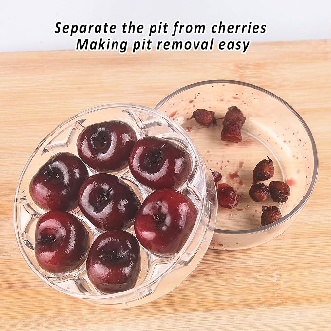 Cherry Pitter - UCMORX Multi Cherries Corer Stainless Steel Pitter Tool Making Cherry Jam - 7 Cherries(Black)