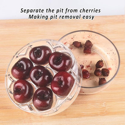 Cherry Pitter - UCMORX Multi Cherries Corer Stainless Steel Pitter Tool Making Cherry Jam - 7 Cherries(Black)