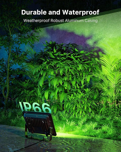 2 Pack 50W Led Flood Lights 500W Equi Color Changing with Remote Waterproof 16 Multicolor RGB Lamp Indoor or Outdoor Up Lighting for Garden Decoration, House Wall, Yard Plants, Holiday Ambiance Decor