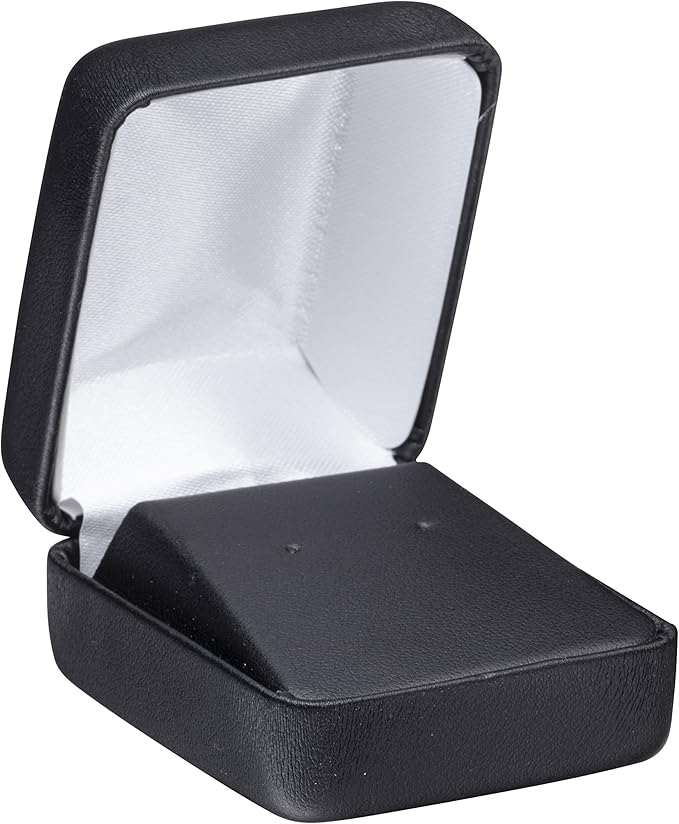 Earring Box Black PU Leatherette – Elegant Jewelry Gift Case for Stud Earrings – Wedding, Birthday, Anniversary, Graduation