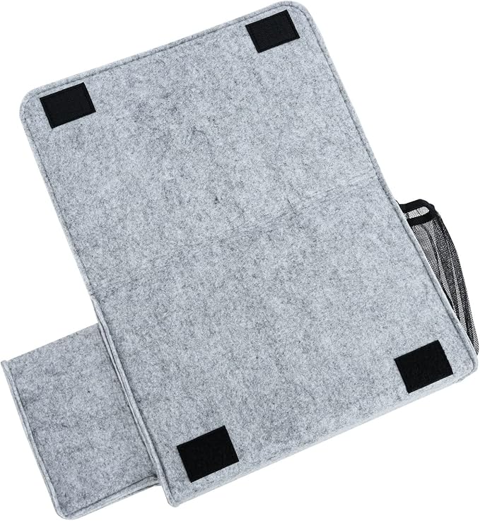 Zafit Bedside Caddy, Large Size Bedside Storage Organizer Bedside Organizer Caddy for Magazine Remotes Phone (13.4'' x 18.1'' Tissue box holder, Light Grey)